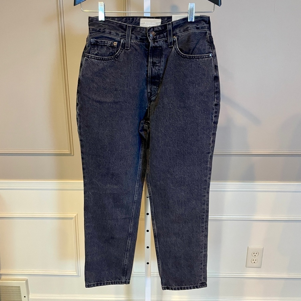 NWT Everlane The Curvy 90s Cheeky Straight Jean black 29 No Stretch High Rise